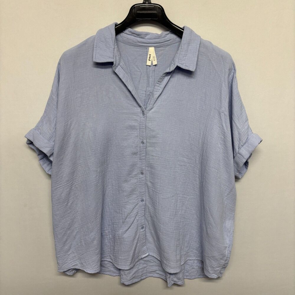 PACT Women Double Gauze Oversized Shirt Top Size M/L Organic Cotton C135 -11